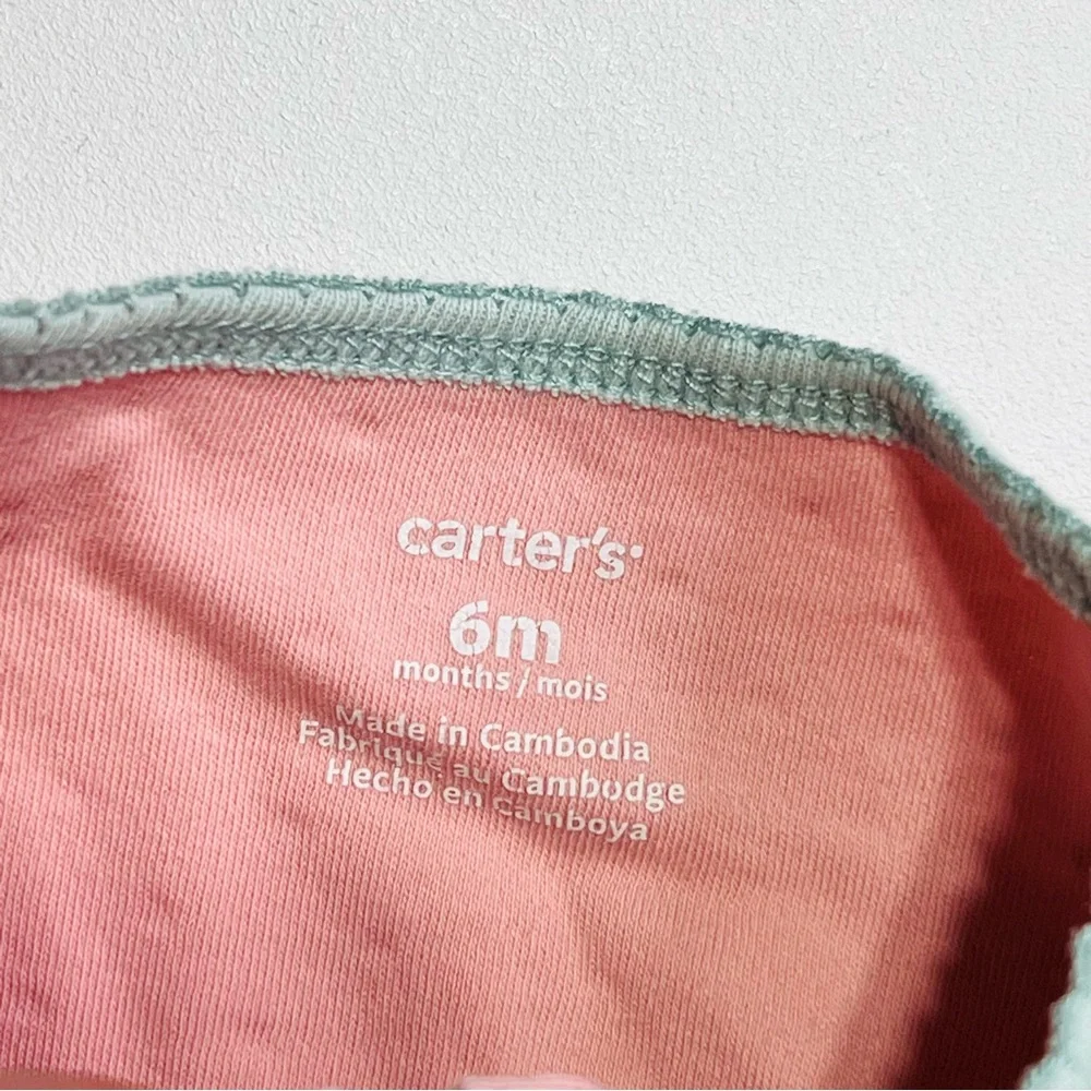2 pc Cotton Carter's Pink‎ and Gray Footed One Pieces - Picture 4 of 4